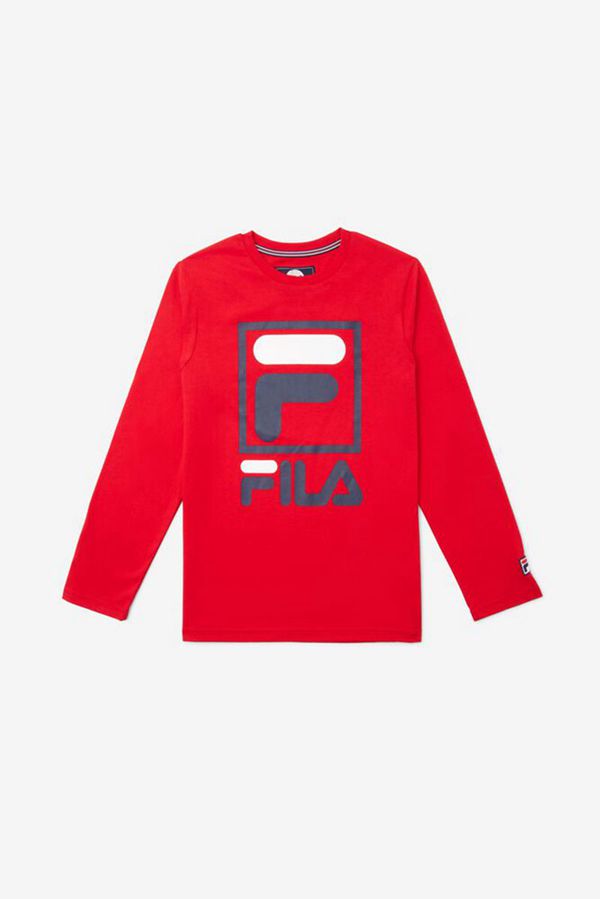 Fila Red Logo Boy's Tee - Red,NZ 134-57964